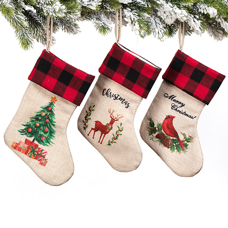 Christmas Socks Gift Bags Christmas Stockings Hanging Christmas Decorations Candy Gift Bags